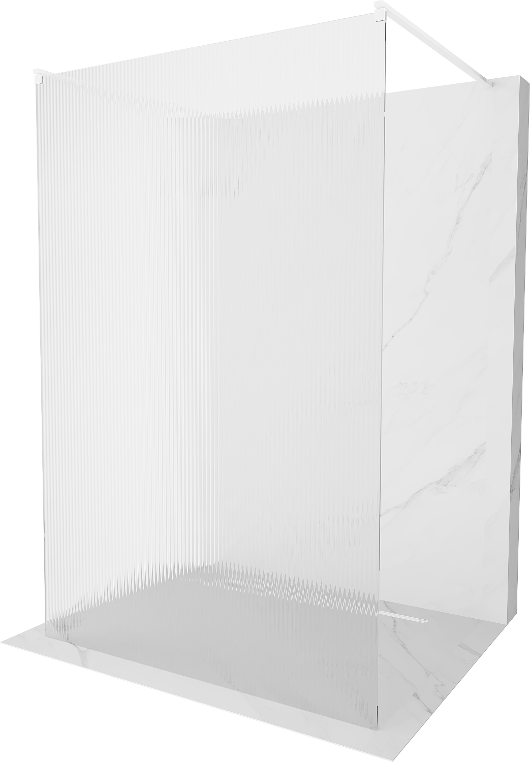 Mexen Kioto volně stojící sprchová zástěna 100 x 200 cm, proužky 8 mm, Bílá - 800-100-002-20-09