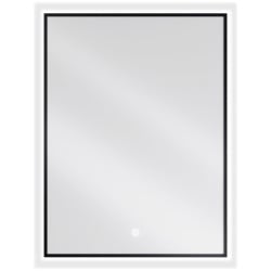 Mexen Erma podsvícené koupelnové zrcadlo 60 x 80 cm, LED 6000K, ventilátor, Černá rama - 9814-060-080-611-70