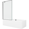 Mexen Cube obdélníková vana 170 x 80 cm s pláštěm 1-křídlovou zástěnou 100 cm, Černý vzor - 550517080X9510007070