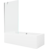 Mexen Cube obdélníková vana 180 x 80 cm s pláštěm 1-křídlovou zástěnou 90 cm, Průhledné, Chromovaná - 550518080X9509000001