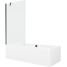 Mexen Cube obdélníková vana 180 x 80 cm s pláštěm 1-křídlovou zástěnou 90 cm, Průhledné, Černá - 550518080X9509000070