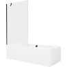Mexen Cube obdélníková vana 180 x 80 cm s pláštěm 1-křídlovou zástěnou 100 cm, Průhledné, Černá - 550518080X9510000070