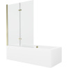 Mexen Cube obdélníková vana 180 x 80 cms pláštěm 2-křídlovou zástěnou 120 cm, Průhledné, zlatá - 550518080X9212025000
