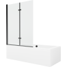 Mexen Cube obdélníková vana 180 x 80 cms pláštěm 2-křídlovou zástěnou 120 cm, Průhledné, Černá - 550518080X9212027000