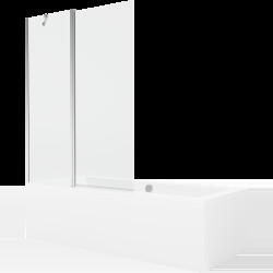 Mexen Cube obdélníková vana 170 x 80 cm s pláštěm 1-křídlovou zástěnou 120 cm, Průhledné, Chromovaná - 550517080X9412110100