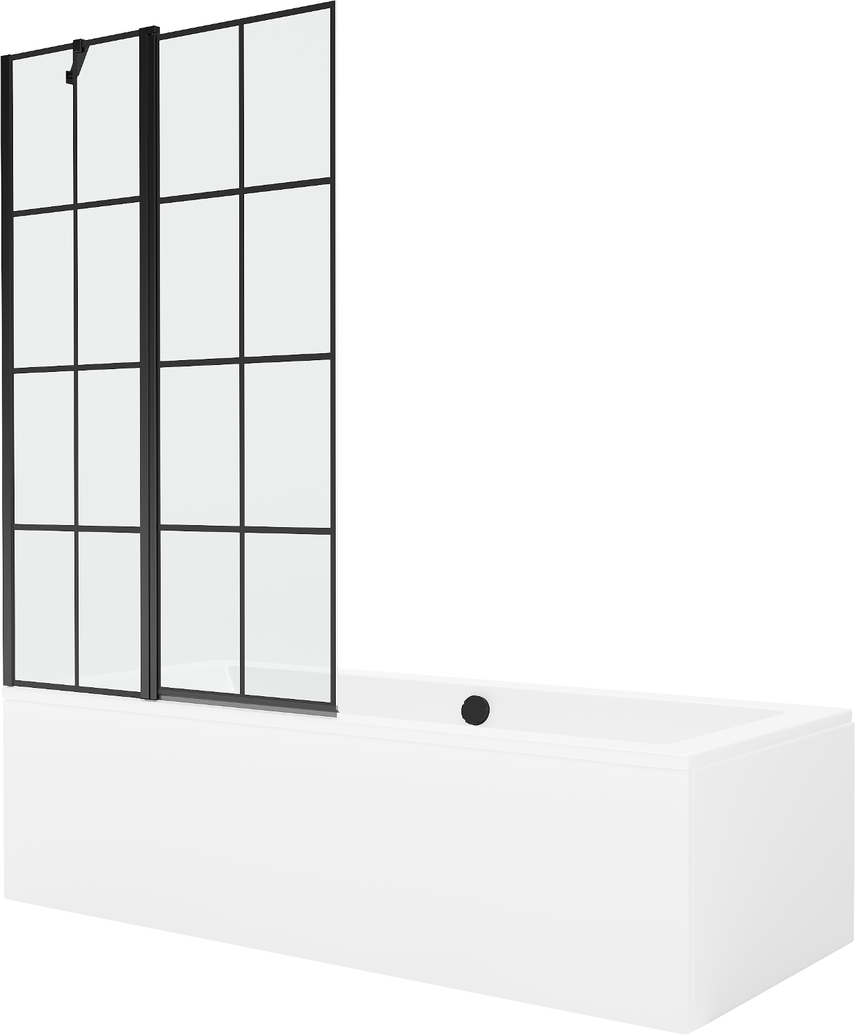Mexen Cube obdélníková vana 180 x 80 cm s pláštěm 1-křídlovou zástěnou 100 cm, Černý vzor - 550518080X9410117077
