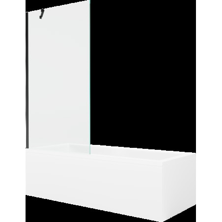 Mexen Cubik obdélníková vana 160 x 70 cm s pláštěm 1-křídlovou zástěnou 90 cm, Průhledné, Černá - 550316070X9509000070