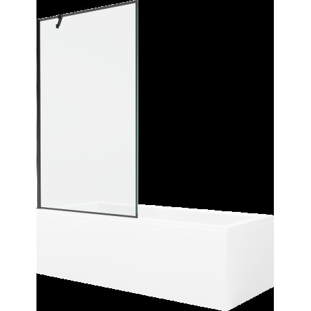 Mexen Cubik obdélníková vana 160 x 70 cm s pláštěm 1-křídlovou zástěnou 100 cm, Černý vzor - 550316070X9510007070