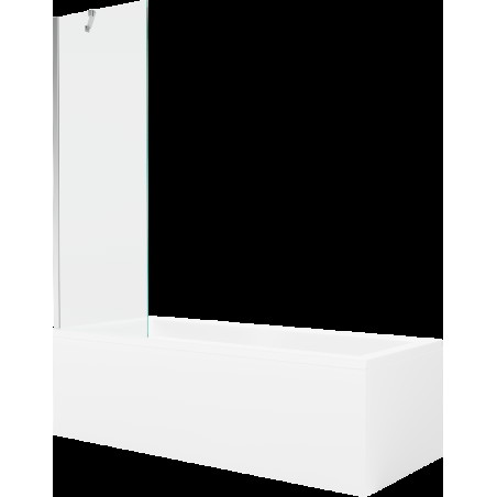 Mexen Cubik obdélníková vana 170 x 70 cm s pláštěm 1-křídlovou zástěnou 60 cm, Průhledné, Chromovaná - 550317070X9506000001