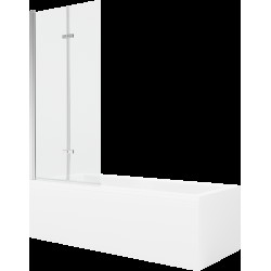 Mexen Cubik obdélníková vana 170 x 70 cms pláštěm 2-křídlovou zástěnou 80 cm, Průhledné, Chromovaná - 550317070X9208020100