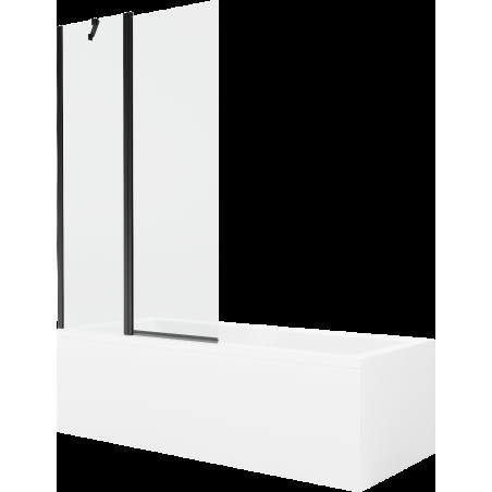 Mexen Cubik obdélníková vana 150 x 70 cm s pláštěm 1-křídlovou zástěnou 100 cm, Průhledné, Černá - 550315070X9410117000