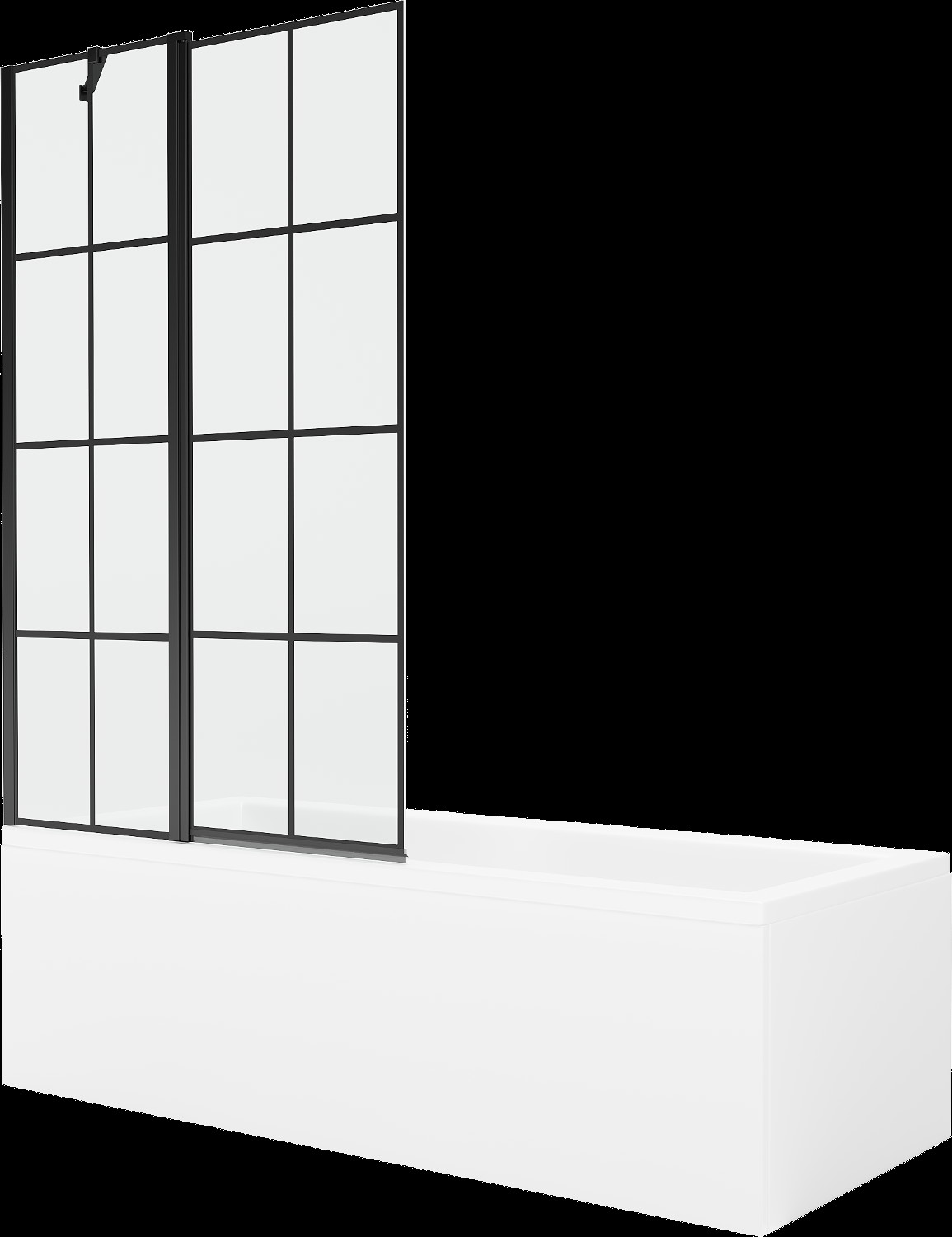 Mexen Cubik obdélníková vana 170 x 70 cm s pláštěm 1-křídlovou zástěnou 100 cm, Černý vzor - 550317070X9410117077