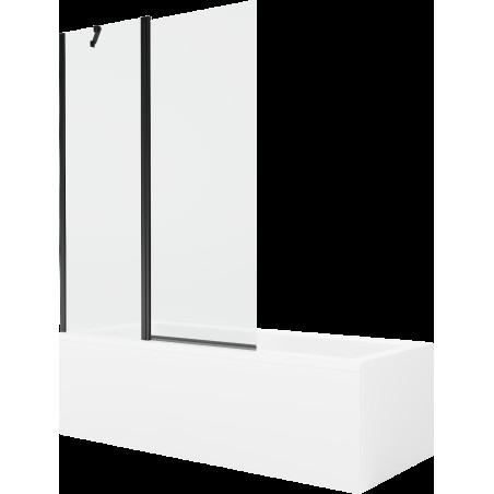 Mexen Cubik obdélníková vana 170 x 70 cm s pláštěm 1-křídlovou zástěnou 120 cm, Průhledné, Černá - 550317070X9412117000