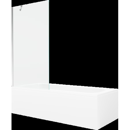 Mexen Vega obdélníková vana 170 x 70 cm s pláštěm 1-křídlovou zástěnou 90 cm, Průhledné, Chromovaná - 550117070X9509000001