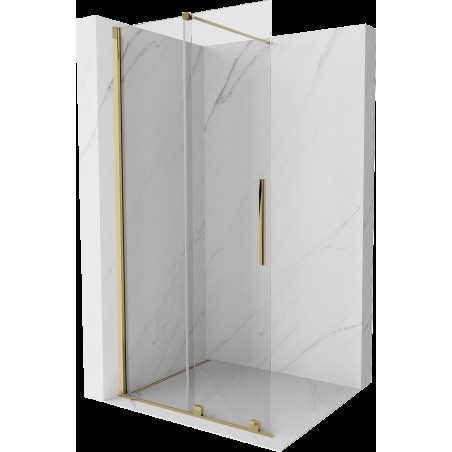 Mexen Velar posuvná sprchová zástěna Walk-in 80 x 200 cm, transparentní 8 mm, zlatá - 871-080-000-03-50