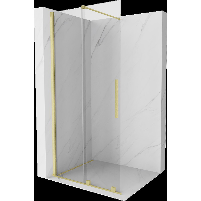 Mexen Velar sprchový kout posuvný Walk-in 90 x 200 cm, transparentní 8 mm, zlato kartáčované - 871-090-000-03-55