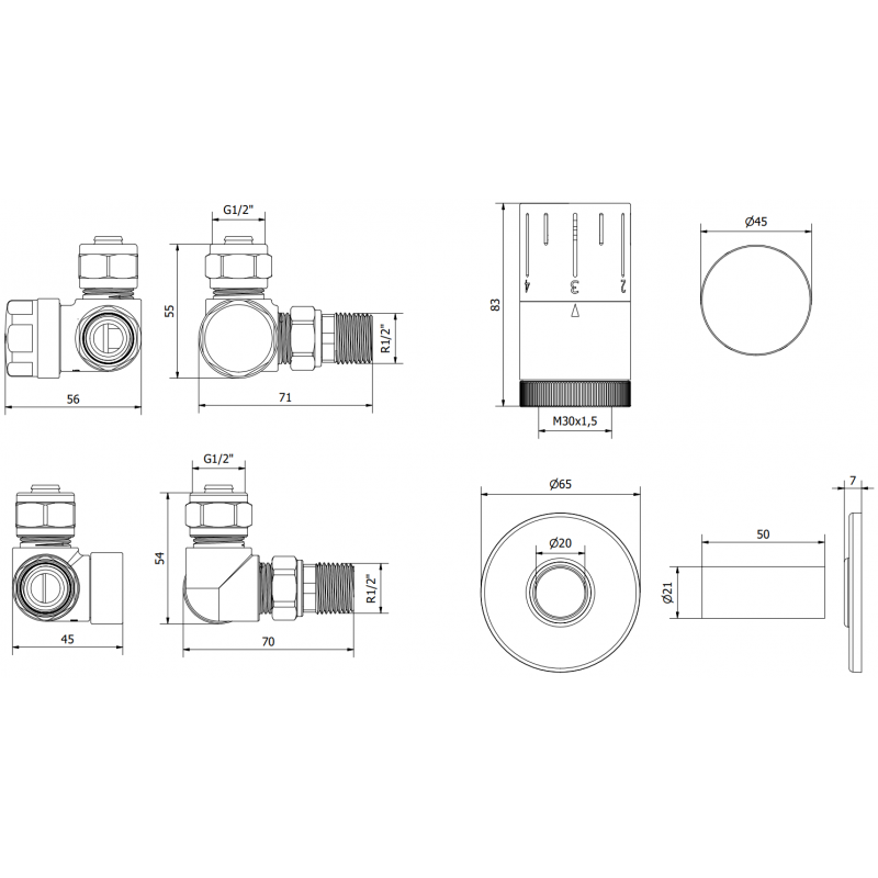 Mexen G05 termostatická sada se skrytou přípojkou, černá - W903-958-904-70