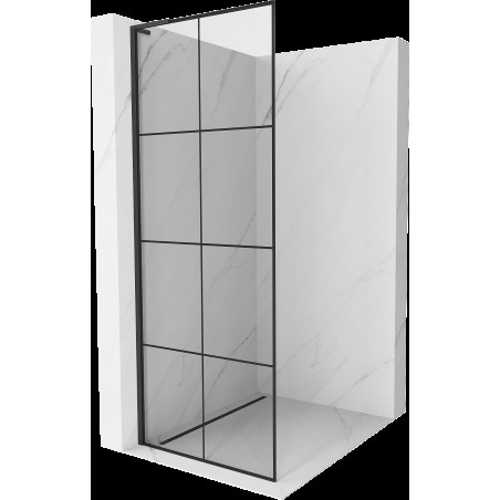 Mexen Kioto L sprchová stěna Walk-in 90 x 200 cm, černý vzor, černá - 800-090-103-70-77