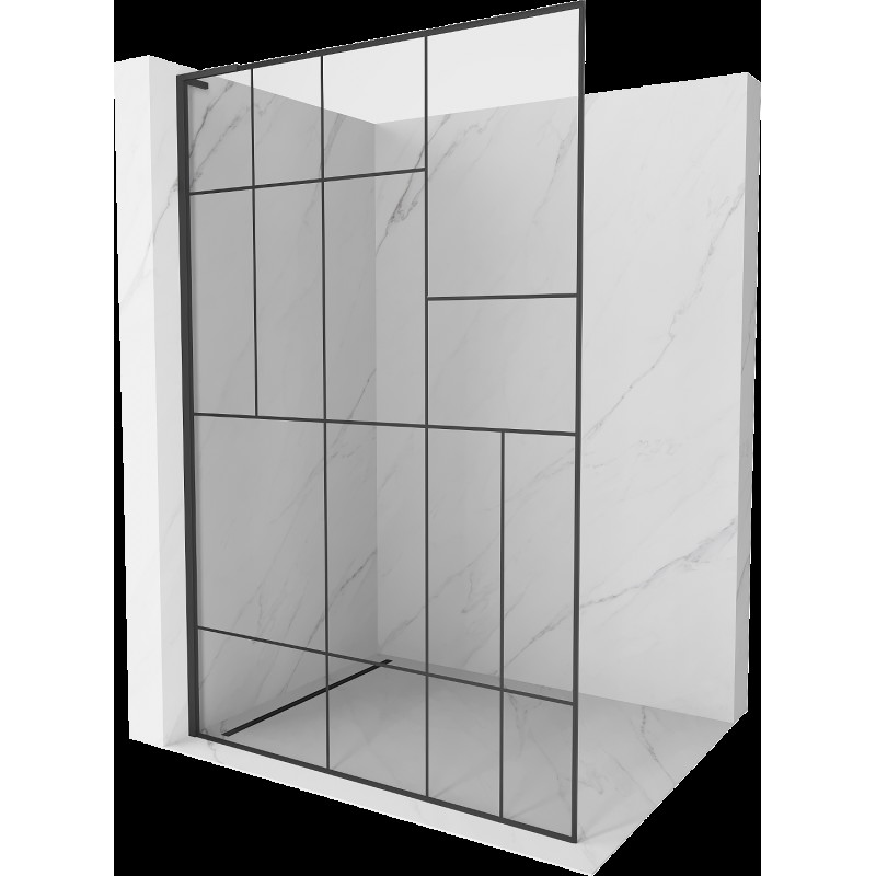 Mexen Kioto L sprchová stěna Walk-in 80 x 200 cm, černý vzor, černá - 800-080-103-70-78