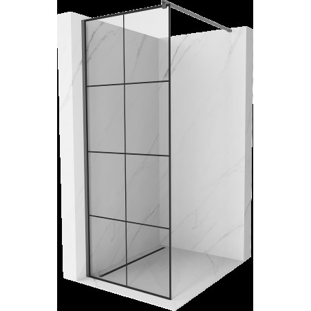 Mexen Kioto sprchová stěna Walk-in 80 x 200 cm, černý vzor 8 mm, gun metal - 800-080-101-95-77