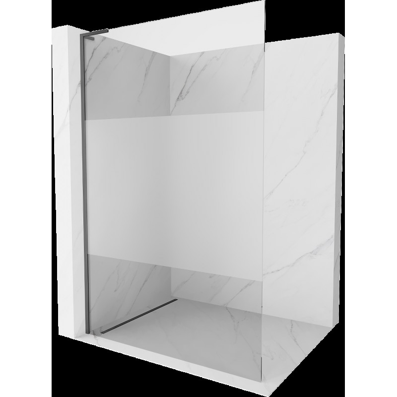 Mexen Kioto L sprchová stěna Walk-in 90 x 200 cm, transparentní/matná, gun metal - 800-090-103-95-35