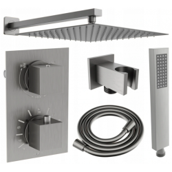 Mexen Cube DR02 podomítkový sprchový set z dešťová specha 25 cm, Grafitově černá - 77502DR0225-66