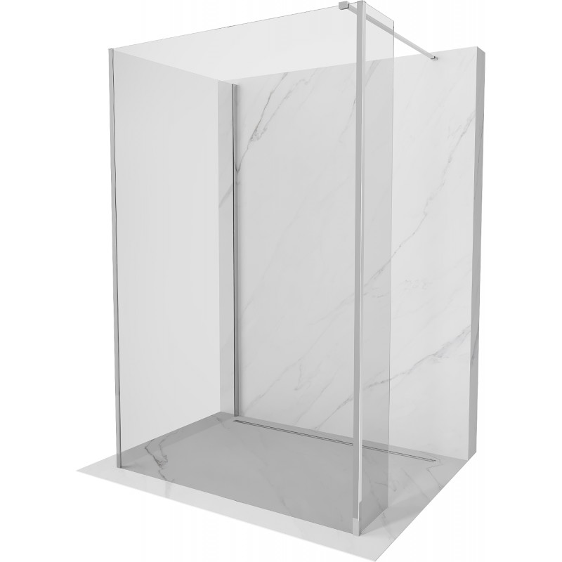 Mexen Kioto sprchová stěna Walk-in 140 x 80 x 30 cm, průhledná, chrom - 800-140-080-221-01-00-030