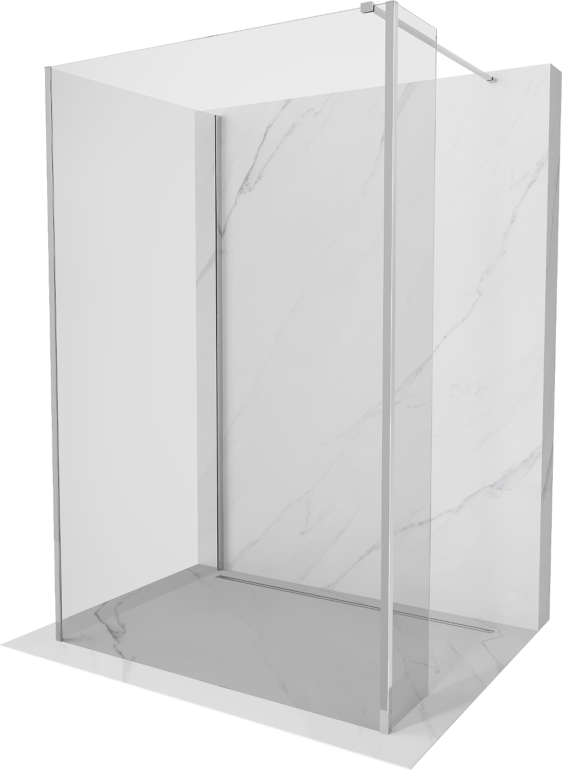 Mexen Kioto sprchová stěna Walk-in 120 x 90 x 30 cm, transparentní, chrom - 800-120-090-221-01-00-030