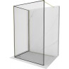 Mexen Kioto sprchová stěna Walk-in 120 x 80 cm, černý vzor, zlatá - 800-120-212-50-70-080