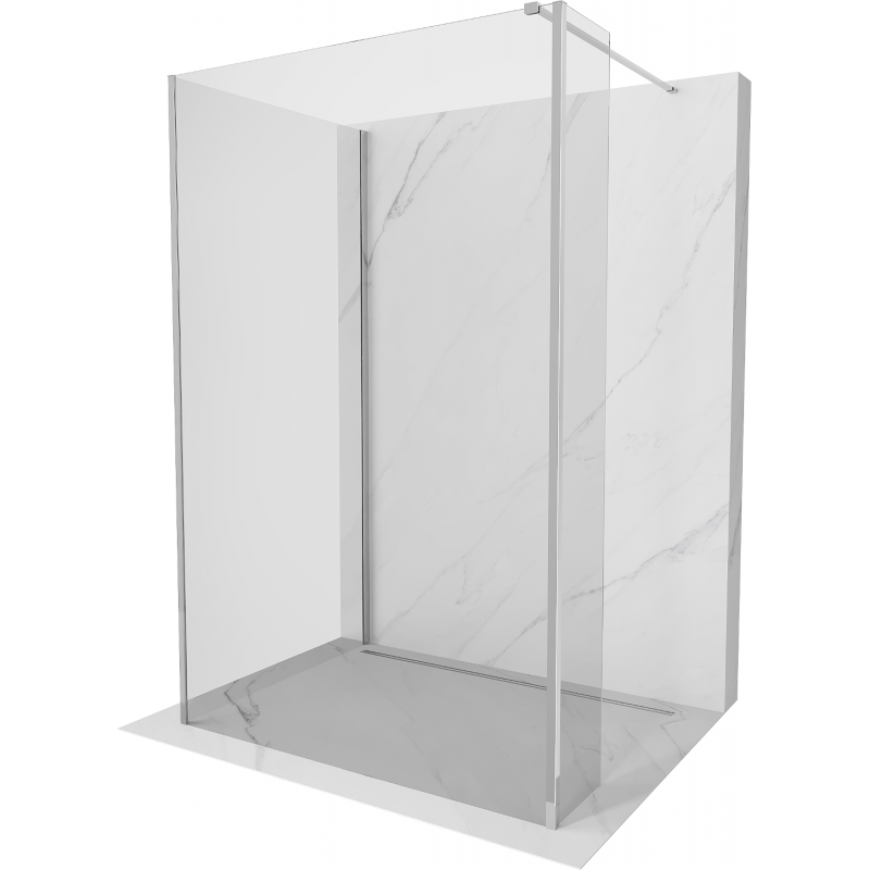 Mexen Kioto sprchová stěna Walk-in 130 x 110 x 30 cm, transparentní, chrom - 800-130-110-221-01-00-030