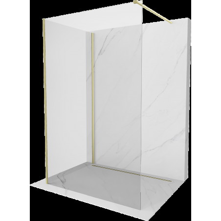 Mexen Kioto sprchová stěna Walk-in 135 x 80 cm, transparentní, zlatá kartáčovaná - 800-135-212-55-00-080