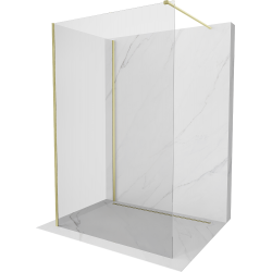 Mexen Kioto sprchová stěna Walk-in 140 x 80 cm, transparentní, zlatá kartáčovaná - 800-140-212-55-00-080