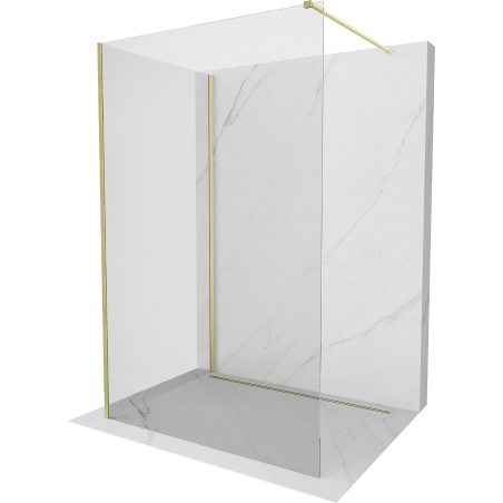 Mexen Kioto sprchová stěna Walk-in 140 x 90 cm, transparentní, zlacená broušená - 800-140-212-55-00-090