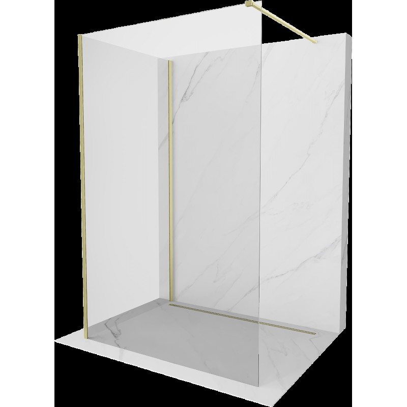 Mexen Kioto sprchová stěna Walk-in 130 x 95 cm, transparentní, zolato kartáčovaná - 800-130-212-55-00-095