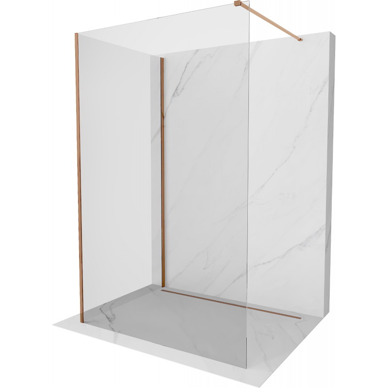 Mexen Kioto sprchová stěna Walk-in 130 x 75 cm, transparentní, růžové zlato - 800-130-212-60-00-075