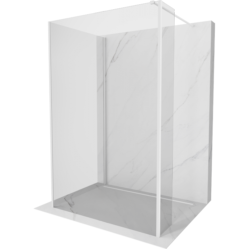 Mexen Kioto sprchová zástěna Walk-in 140 x 105 x 30 cm, transparentní, bílá - 800-140-105-221-20-00-030