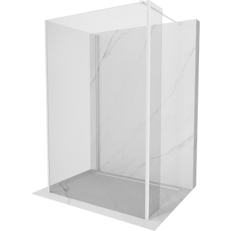 Mexen Kioto sprchová zástěna Walk-in 140 x 105 x 30 cm, transparentní, bílá - 800-140-105-221-20-00-030