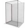 Mexen Kioto sprchová stěna Walk-in 100 x 90 cm, černý vzor, růžové zlato - 800-100-212-60-70-090