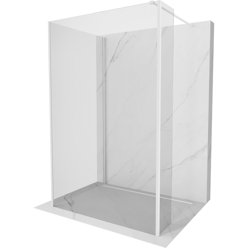 Mexen Kioto sprchová stěna Walk-in 140 x 110 x 40 cm, transparentní, bílá - 800-140-110-221-20-00-040