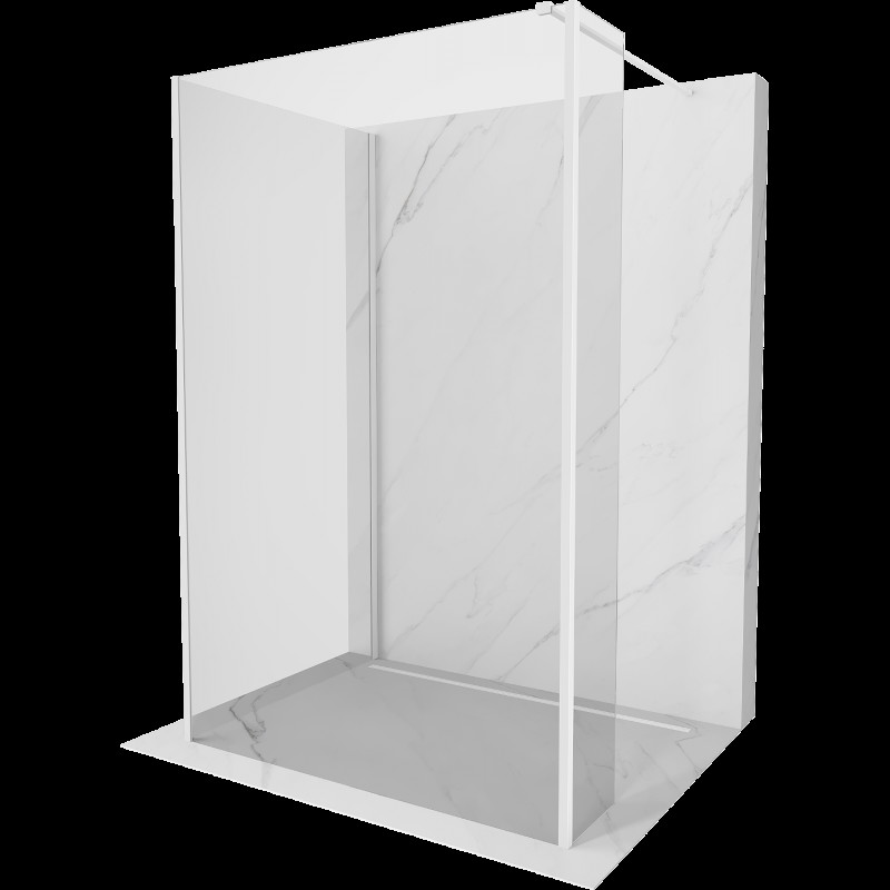 Mexen Kioto sprchová stěna Walk-in 130 x 120 x 40 cm, transparentní, bílá - 800-130-120-221-20-00-040