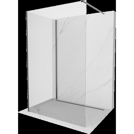 Mexen Kioto sprchová zástěna Walk-in 130 x 70 cm, transparentní, gun gray kartáčovaný - 800-130-212-66-00-070