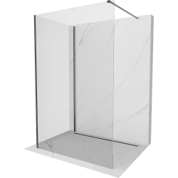 Mexen Kioto sprchová stěna Walk-in 140 x 105 cm, transparentní, gun gray kartáčovaný - 800-140-212-66-00-105