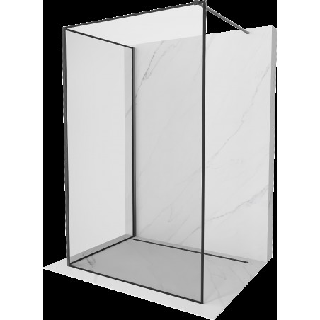 Mexen Kioto sprchová stěna Walk-in 90 x 90 cm, černý vzor, gun gray kartáčovaný - 800-090-212-66-70-090