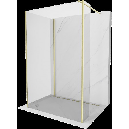 Mexen Kioto sprchová stěna Walk-in 110 x 80 x 30 cm, transparentní, zlato kartáčované - 800-110-080-221-55-00-030