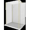 Mexen Kioto sprchová stěna Walk-in 130 x 85 x 40 cm, transparentní, zlatý kartáč - 800-130-085-221-55-00-040