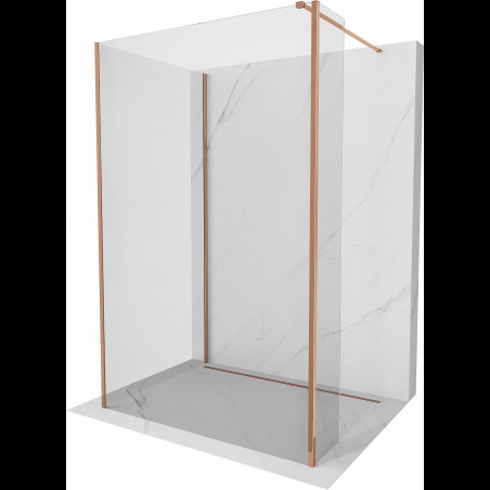 Mexen Kioto sprchová stěna Walk-in 140 x 70 x 30 cm, transparentní, růžové zlato - 800-140-070-221-60-00-030