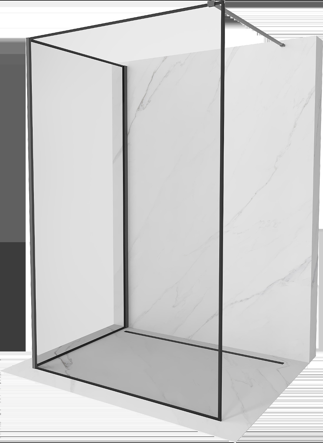 Mexen Kioto sprchová stěna Walk-in 130 x 110 cm, černý vzor, gun metal - 800-130-212-95-70-110