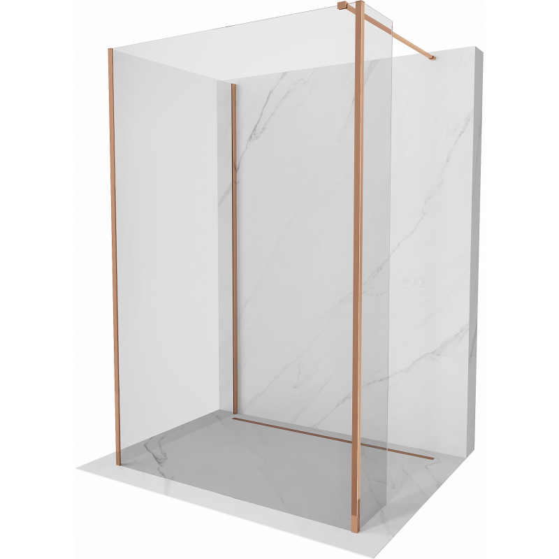 Mexen Kioto sprchová stěna Walk-in 135 x 120 x 40 cm, transparentní, růžové zlato - 800-135-120-221-60-00-040