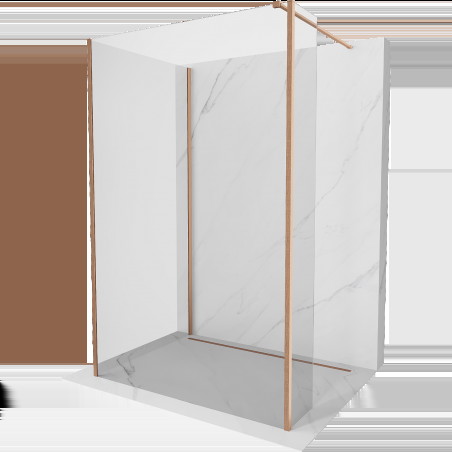 Mexen Kioto sprchová stěna Walk-in 125 x 90 x 30 cm, transparentní, kartáčovaný měď - 800-125-090-221-65-00-030