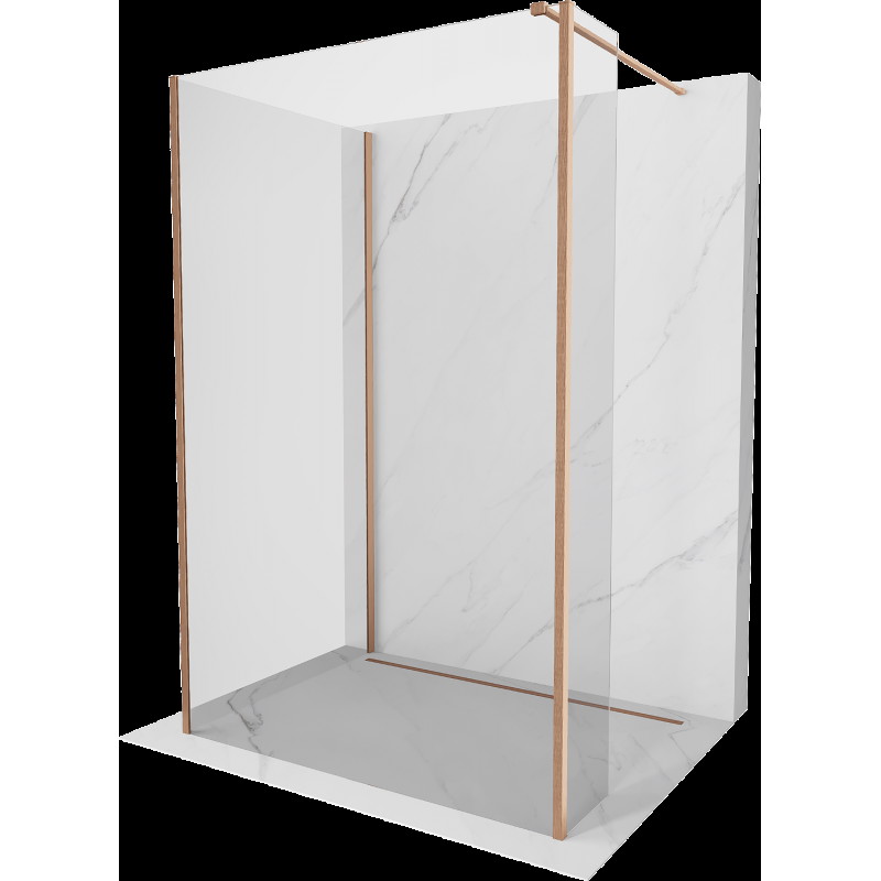 Mexen Kioto sprchová stěna Walk-in 140 x 100 x 30 cm, transparentní, kartáčovaný medi - 800-140-100-221-65-00-030